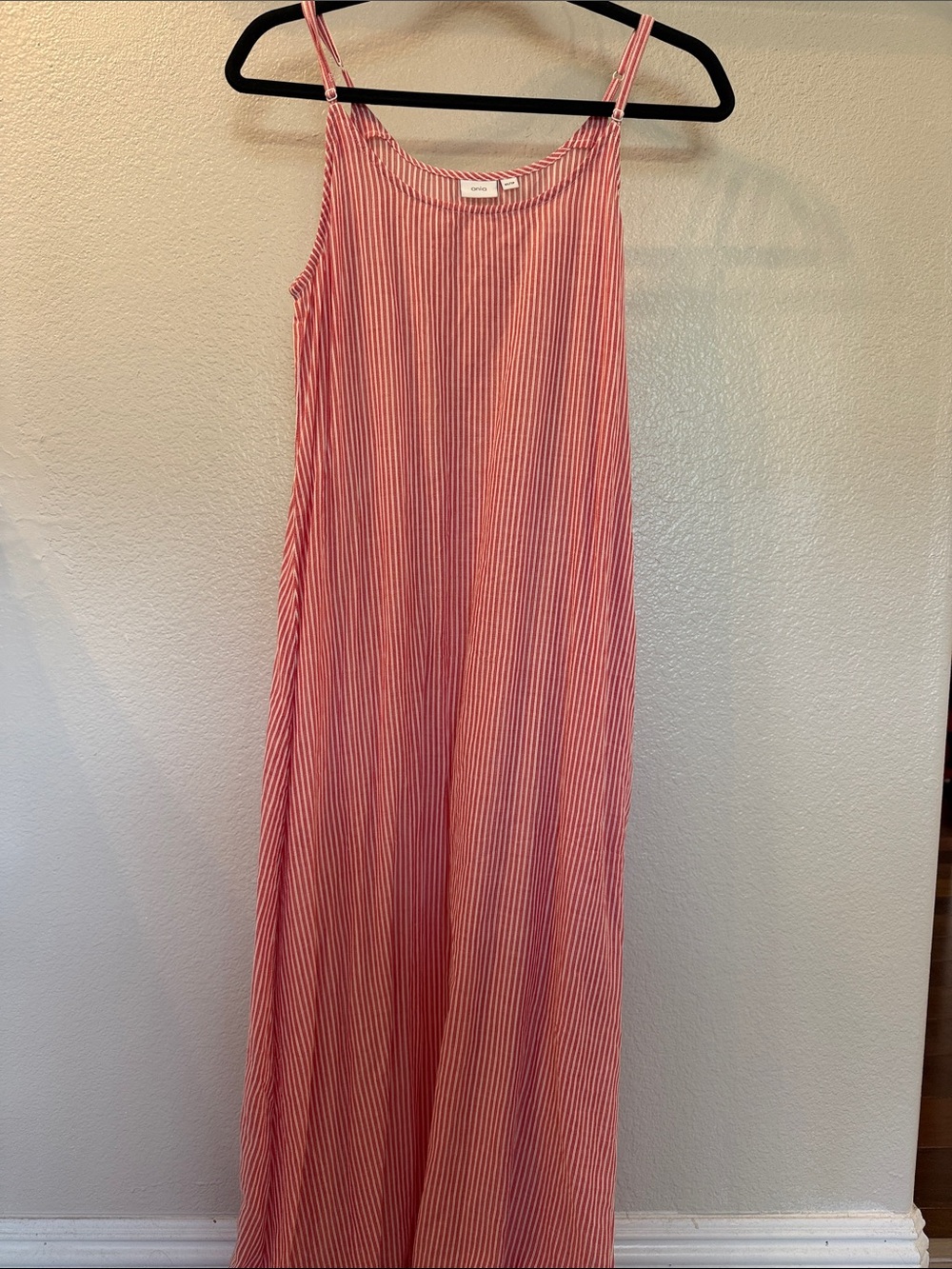 Onia Pink and White Striped Maxi Dress